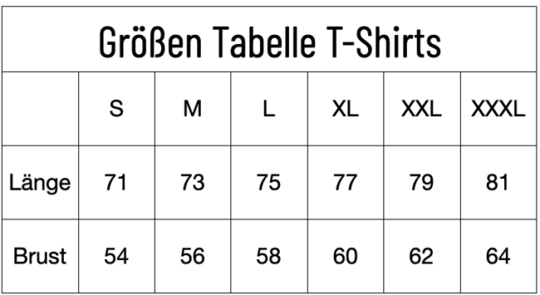 GrößenTabelle mit 3 XL